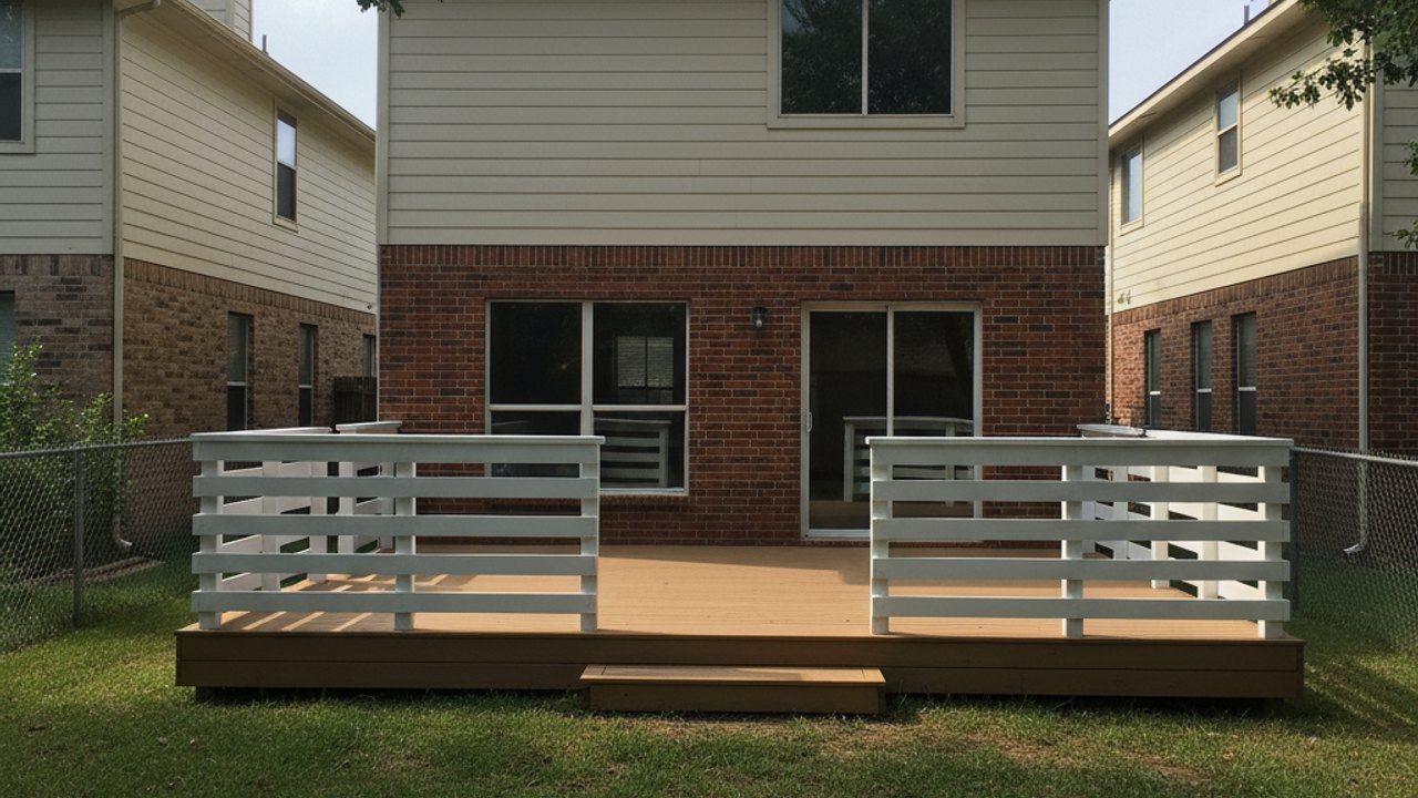 Oasis Deck Company crew working on a home