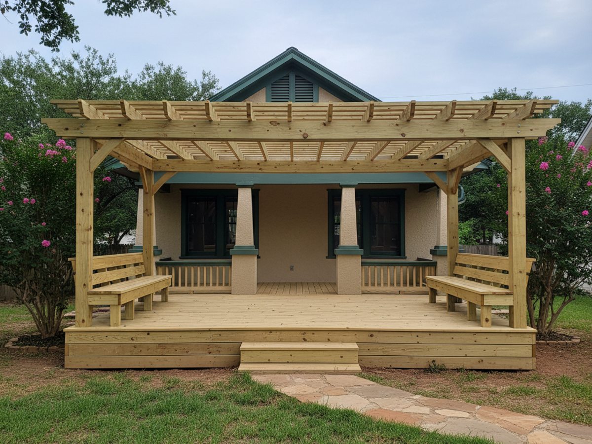 Custom Deck Design completed by Oasis Deck Company in Garland, TX